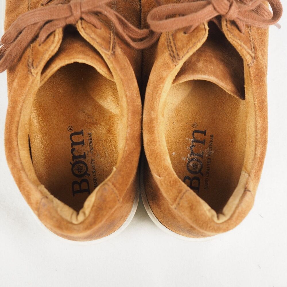 Born Jib Suede Low Top Lace-up Sneakers Mens 11M Brown Cushioned Arch Leather - Picture 6 of 11